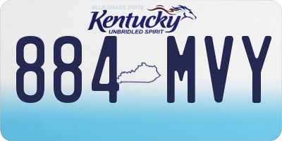 KY license plate 884MVY