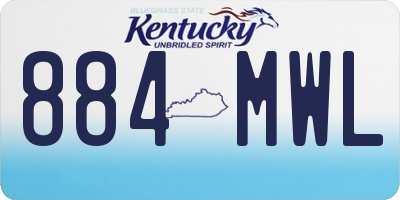 KY license plate 884MWL