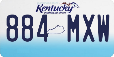 KY license plate 884MXW