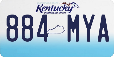 KY license plate 884MYA