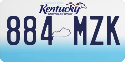 KY license plate 884MZK