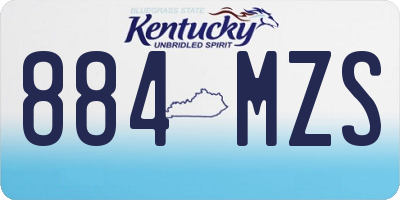 KY license plate 884MZS