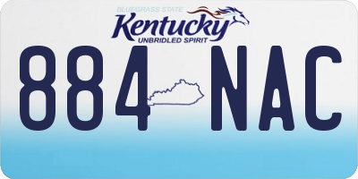 KY license plate 884NAC