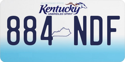 KY license plate 884NDF