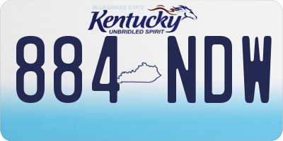 KY license plate 884NDW