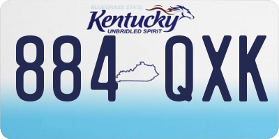 KY license plate 884QXK