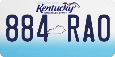KY license plate 884RAO