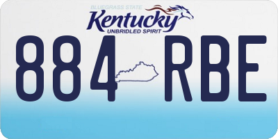KY license plate 884RBE