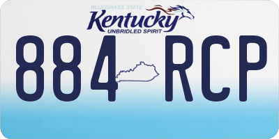 KY license plate 884RCP
