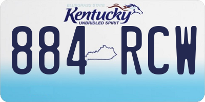 KY license plate 884RCW