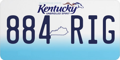 KY license plate 884RIG