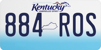 KY license plate 884ROS