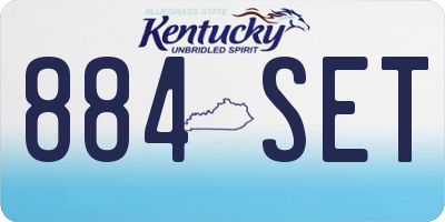 KY license plate 884SET