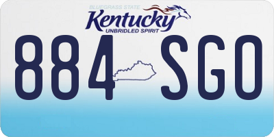 KY license plate 884SGO