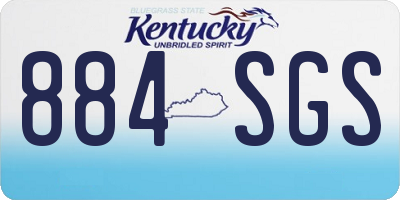KY license plate 884SGS
