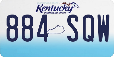 KY license plate 884SQW