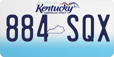 KY license plate 884SQX