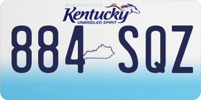 KY license plate 884SQZ