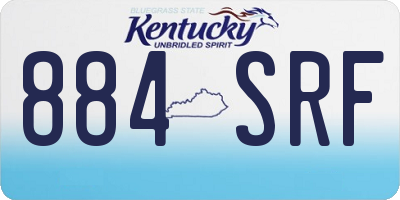 KY license plate 884SRF
