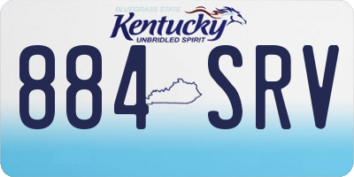 KY license plate 884SRV