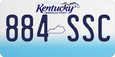 KY license plate 884SSC