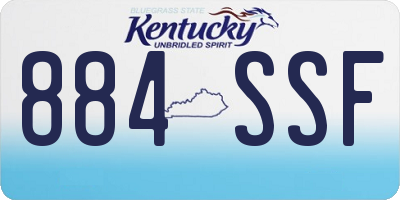 KY license plate 884SSF