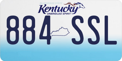 KY license plate 884SSL