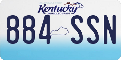 KY license plate 884SSN