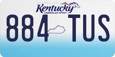 KY license plate 884TUS