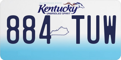 KY license plate 884TUW