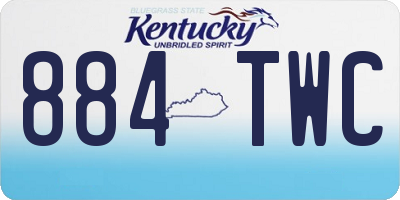 KY license plate 884TWC