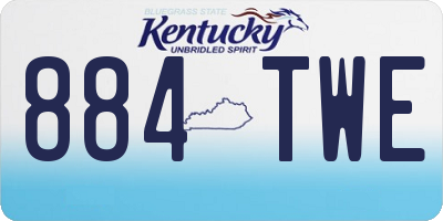 KY license plate 884TWE