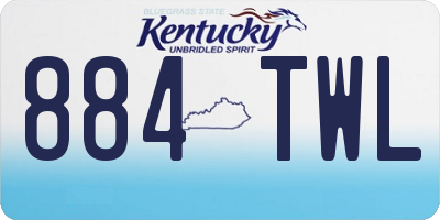 KY license plate 884TWL
