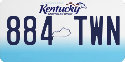 KY license plate 884TWN