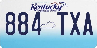 KY license plate 884TXA