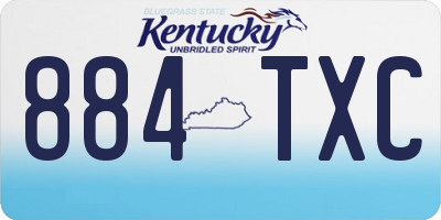 KY license plate 884TXC