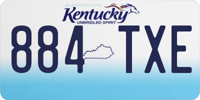 KY license plate 884TXE