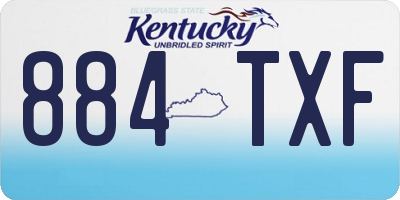 KY license plate 884TXF
