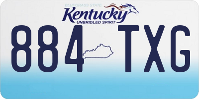 KY license plate 884TXG