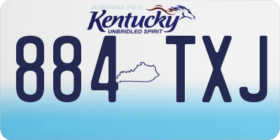KY license plate 884TXJ