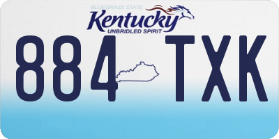 KY license plate 884TXK