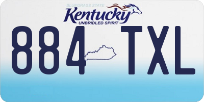 KY license plate 884TXL