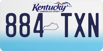 KY license plate 884TXN