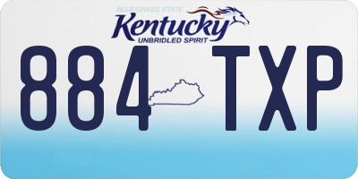 KY license plate 884TXP