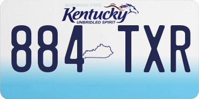 KY license plate 884TXR