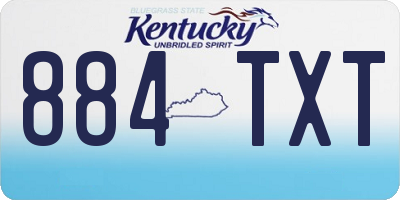 KY license plate 884TXT