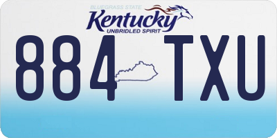 KY license plate 884TXU