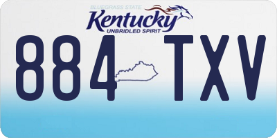 KY license plate 884TXV
