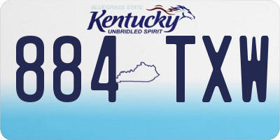 KY license plate 884TXW