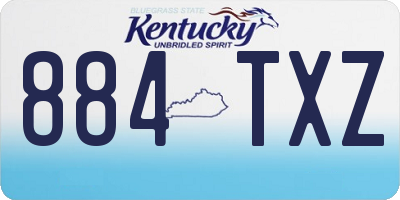 KY license plate 884TXZ